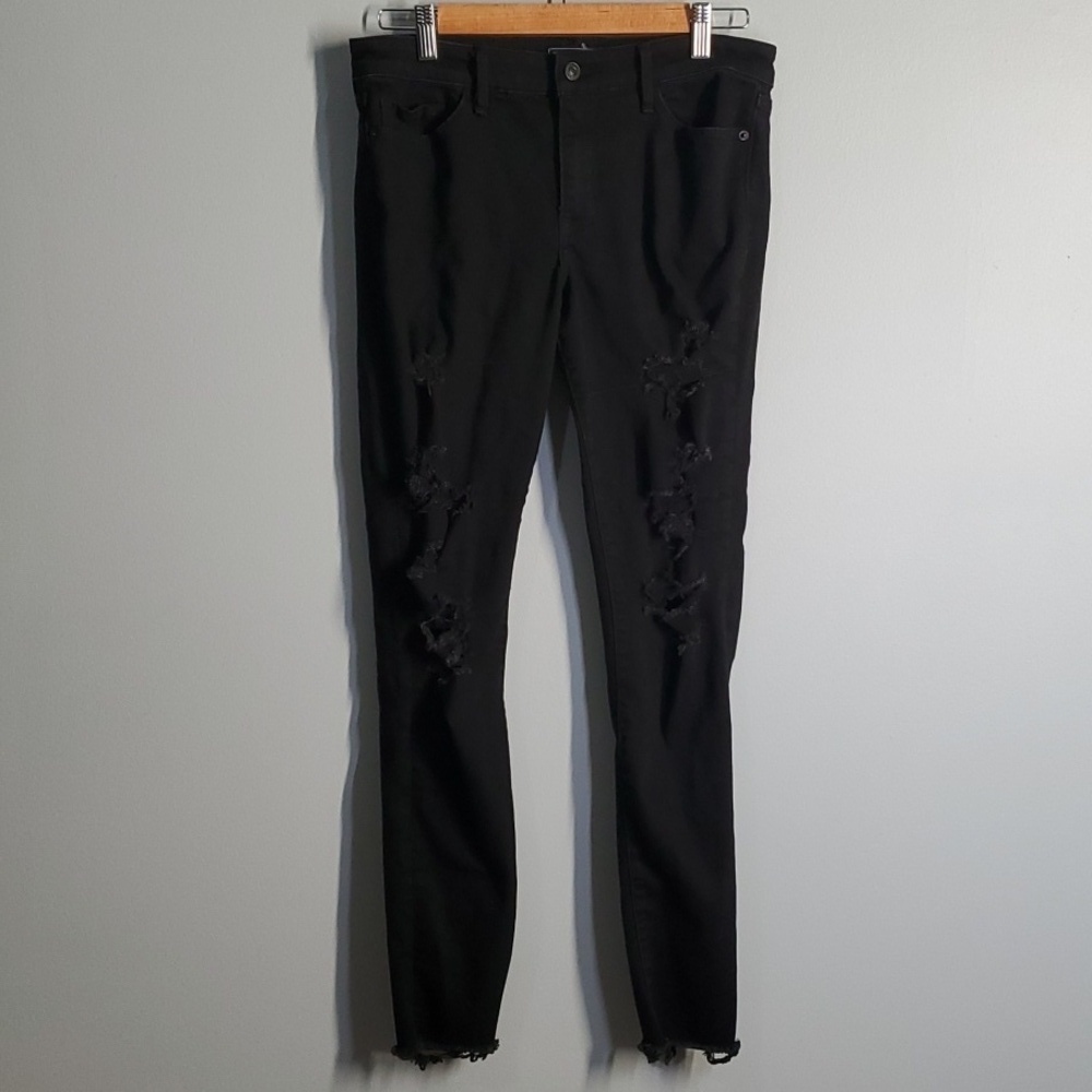 Abercrombie & Fitch jeans women's size 6 black Harper super skinny destroyed